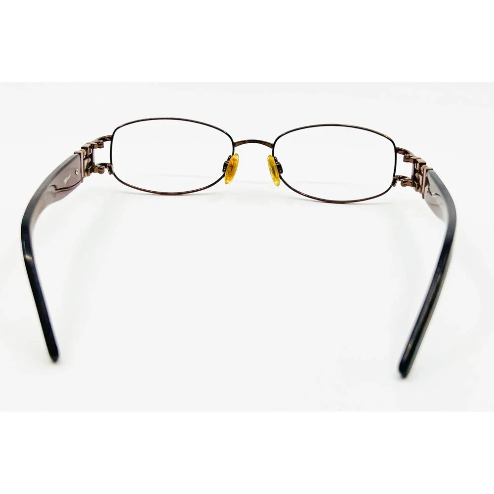 Tura Eyeglass Frames Womens Brown Oval Full Rim Metal Designer 51-17-135